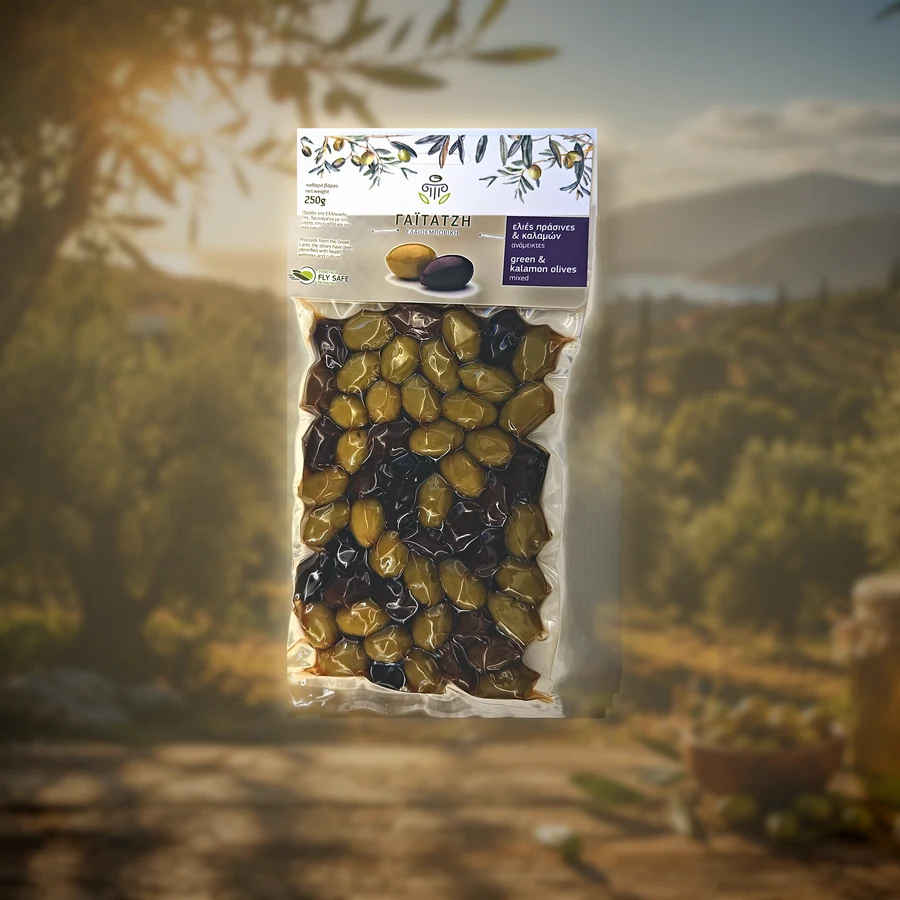 Măsline amestecate Kalamata și verzi 250 g