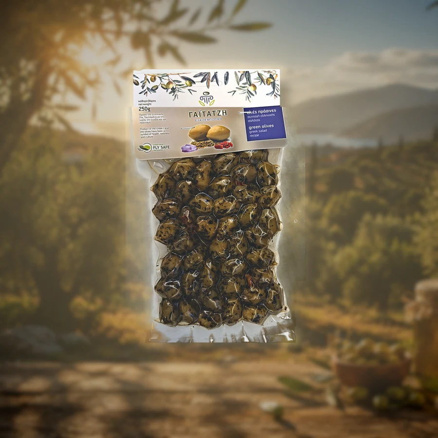 Măsline verzi cu condimente pentru salată 250 g