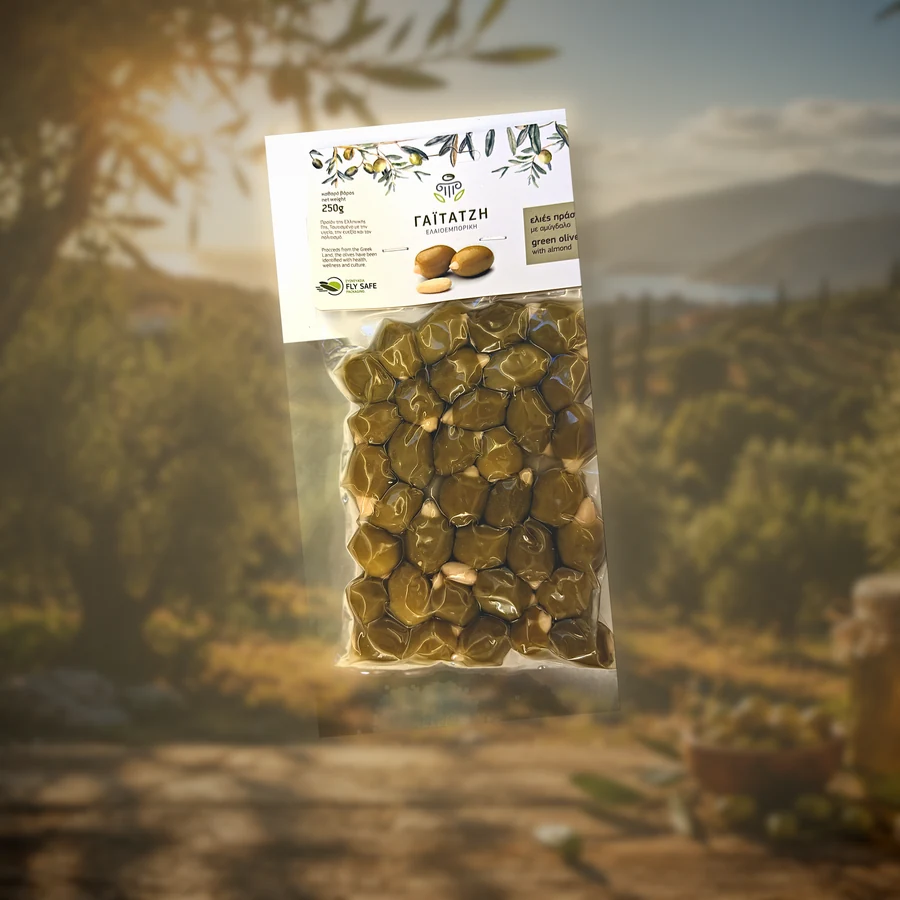 Măsline verzi umplute cu migdale 250 g