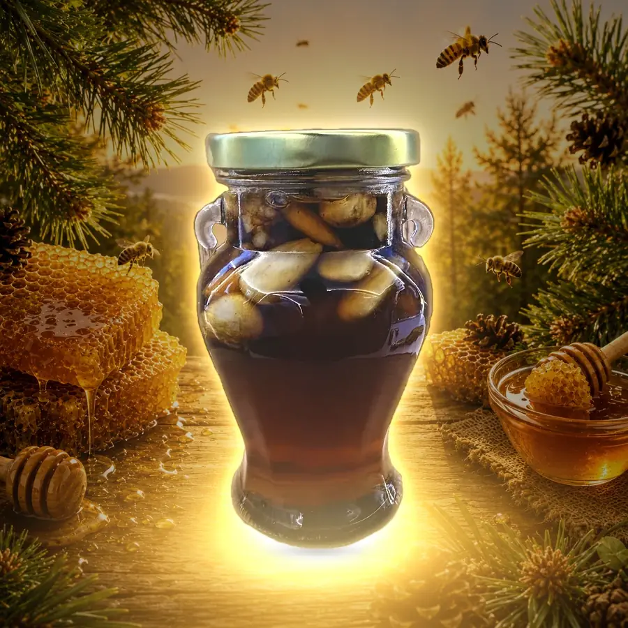 Miere cu mix de semințe în amforă 250 g